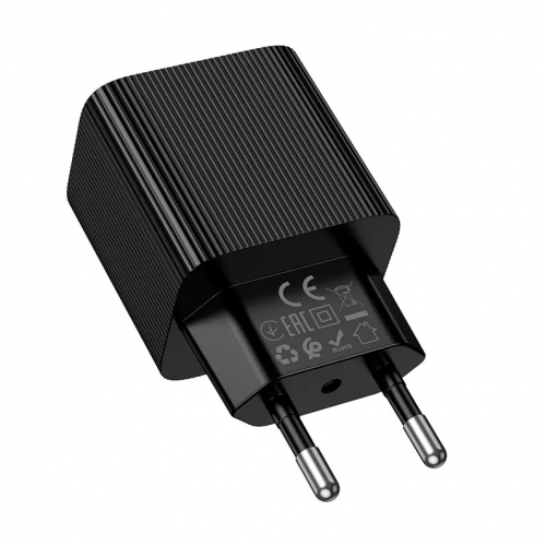 Сетевое зарядное устройство адаптер HOCO CS84A 1USB/1Type-C, 30W, поддержка быстрой зарядки PD/QC/FCP/AFC Черный