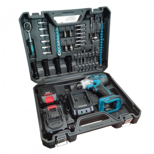 Гайковерт аккумуляторный безщеточный 2 АКБ (48V, 4AH) + набор инструментов в кейсе