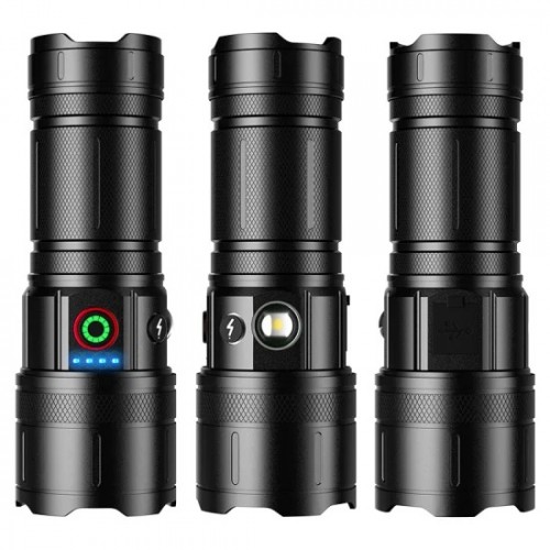 Фонарь COBA CB-B53-TG, АКБ 38650, Рower bank, индикация заряда, ЗУ Type-C, zoom