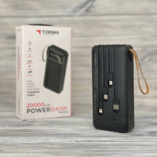 Внешний аккумулятор Power bank TORIMA TRM-1021 20000 Mah батарея зарядка Черный