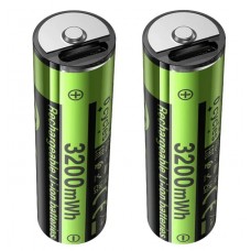 Аккумуляторы пальчик AA 3200 mAh 2шт с разъемом Type-C HOCO JA3