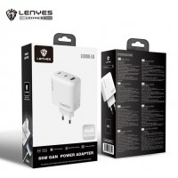 Сетевое зарядное устройство адаптер LENYES LCH96 1USB/2Type-C, 65W, поддержка быстрой зарядки PD/QC/FCP/AFC