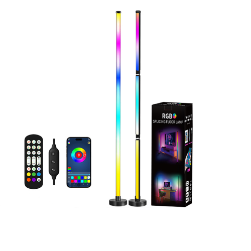 Угловой складной LED торшер от USB высотой 1,2м RGB подсветка, лампа ночник c Bluetooth управлением со смартфона 2 шт