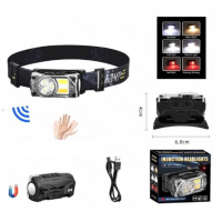 Аккумуляторный налобный фонарь с датчиком движения YY-19B (есть красный свет)