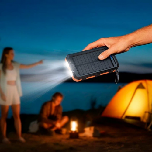 Внешний аккумулятор Power Bank HOCO J164 Platinum Solar 8000mAh 10W, с солнечной панелью и LED фонариком