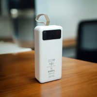 Power bank ENERX 40000mAh PD22,5W + быстрая зарядка батарея зарядка 4 встроенных кабеля Белый