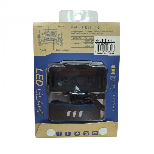 Аккумуляторный налобный фонарь с датчиком движения AR-6114A Синий