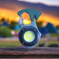 Фонарь  W5143-COB (white+yellow+red), multitool, Li-Ion аккум., магнит, карабин, отвертка, ЗУ Type-C Зелёный