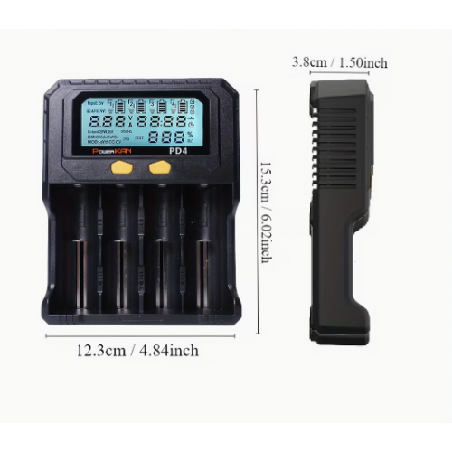 Универсальное зарядное устройство PowerKan PD4 4 канала с экраном под 18650