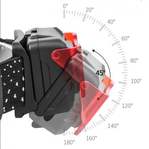 Налобный фонарь 2029-2XPE на батарейках 3хААА с светом и фильтром фонарик 1 РЕЖИМ