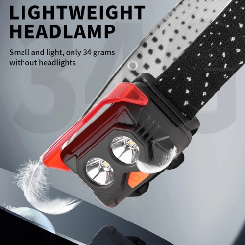 Налобный фонарь 2029-2XPE на батарейках 3хААА с светом и фильтром фонарик 1 РЕЖИМ