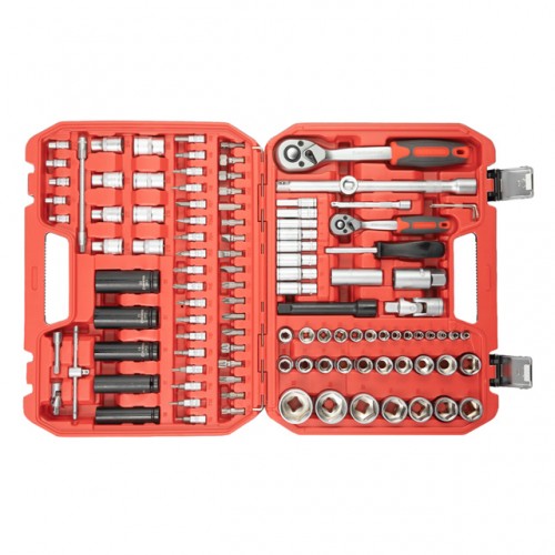 Набор инструментов 1/2" & 1/4" 111ед, IMPACT Cr-V головки удлиненные 15,17,19,21,22 INTERTOOL ET-9111