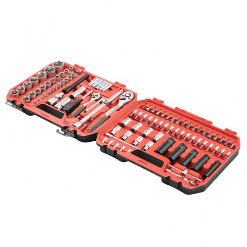 Набор инструментов 1/2" & 1/4" 111ед, IMPACT Cr-V головки удлиненные 15,17,19,21,22 INTERTOOL ET-9111