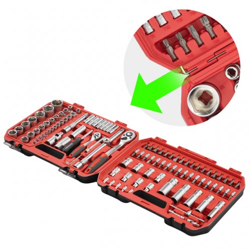 Набор инструментов 1/2" & 1/4" 110 ед. INTERTOOL ET-9108