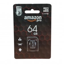 Карта памяти microSD AMAZON Pro 64GB class 10 с карманом