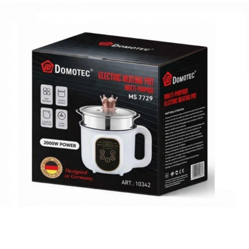 Электрическая кастрюля-пароварка 1,8л 2000 Вт / Электрокастрюля DOMOTEC MS-7729 Белый