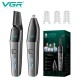 Аккумуляторный триммер для носа и ушей + 2 насадки, VGR V-603 / Машинка для стрижки волос в носу