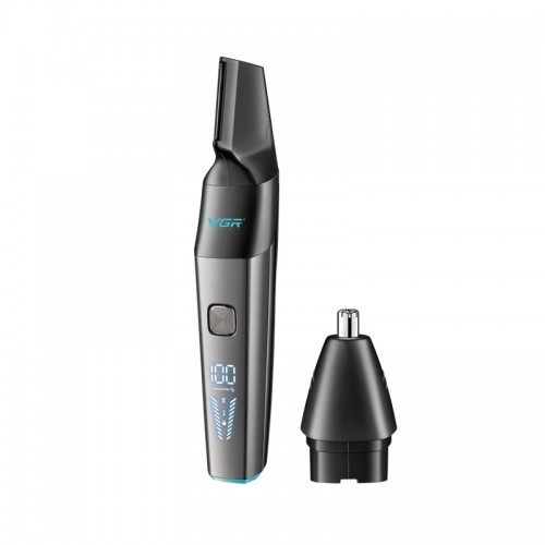 Аккумуляторный триммер для носа и ушей + 2 насадки, VGR V-603 / Машинка для стрижки волос в носу