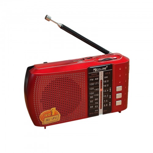 Радиоприёмник FM USB MicroSD Golon ICF-8 на аккумуляторе 18650 Красный