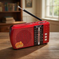 Радиоприёмник FM USB MicroSD Golon ICF-8 на аккумуляторе 18650 Красный