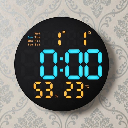 Электронные часы настенные с пультом 26 см от USB, SM-602 с термометром и гигрометром (53752)