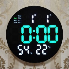 Электронные часы настенные с пультом 26 см от USB, SM-602 с термометром и гигрометром (53753)