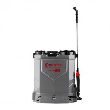 Опрыскиватель аккумуляторный ранцевой 12 л, 3.1 л/мин, батарея 12 В/8 Аг INTERTOOL DT-9012