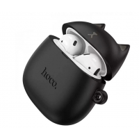 Беспроводные наушники вкладыши в кейсе HOCO EW45 + силиконовый кейс Кот Черный