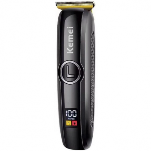 Аккумуляторная машинка триммер для стрижки с дисплеем Kemei KM-5072 с 3 насадками (1,2,3 мм)
