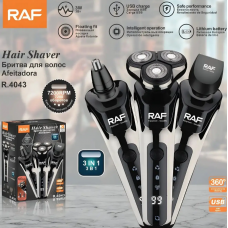 Аккумуляторная электробритва 3в1 RAF R.4043 с дисплеем, USB Type-C / Беспроводной триммер с дисплеем