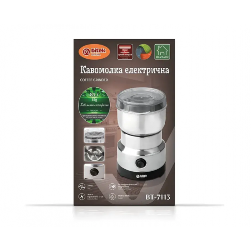 Кофемолка электрическая Bitek BT-7113 300Вт нержавеющая сталь