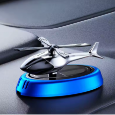 Автомобильный ароматизатор на солнечной батарее Вертолет с вращающимися лопастями Синий