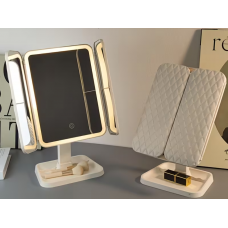 Зеркало для макияжа аккумуляторное вращающееся регулируемое с LED подсветкой тройное XW-810