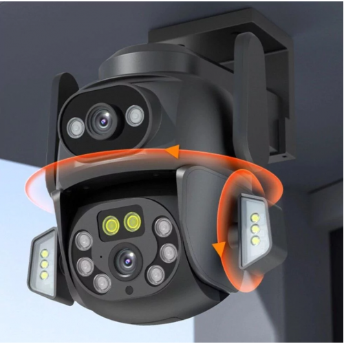 Камера наружная поворотная уличная двойная WIFI DOUL CAM Q-821 FULL-HD 4Mp Ночная сьемка Yoosee