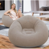 Надувное кресло-пуф Inflatable Sofa / Надувное кресло-мешок 110×110×85 см с насосом Бежевый