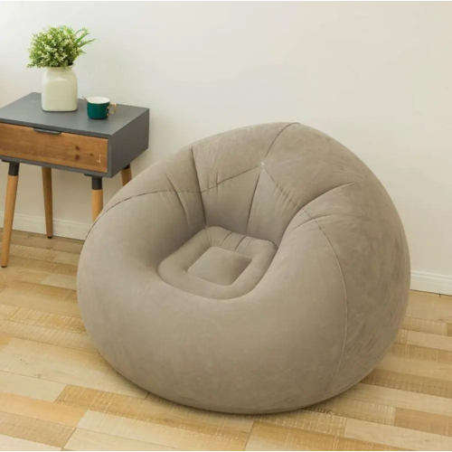 Надувное кресло-пуф Inflatable Sofa / Надувное кресло-мешок 110×110×85 см с насосом Бежевый