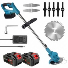 Аккумуляторная газонокосилка + 2 аккумулятора 48V / Газонокосилка-триммер для травы / металлический диск