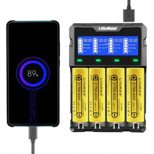 Зарядное устройство LiitoKala Lii-K4 автоматическое с функцией Power Bank на 4 АКБ