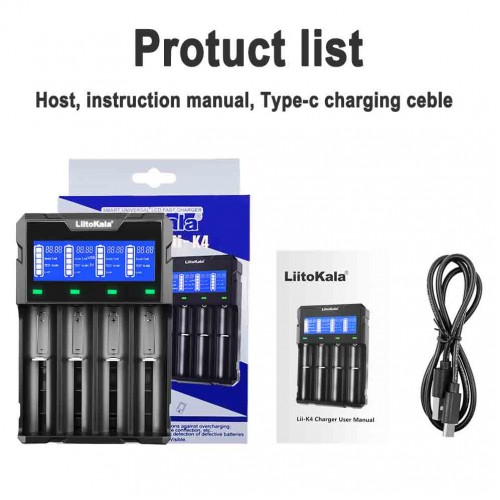 Зарядное устройство LiitoKala Lii-K4 автоматическое с функцией Power Bank на 4 АКБ