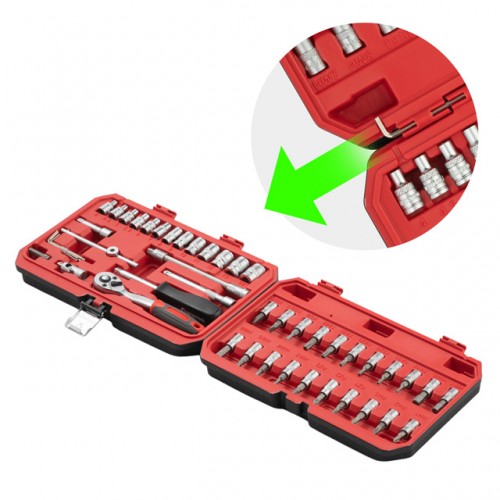 Набор инструментов 1/4" 48ед INTERTOOL ET-9048 В кейсе
