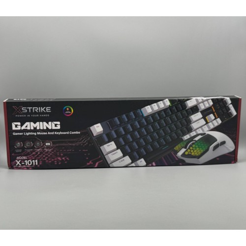 Проводная клавиатура мембранная с подсветкой + мышка RGB USB XSTRIKE X-1011 Комплект