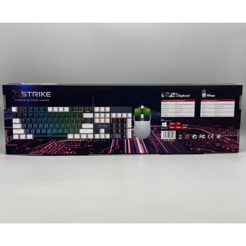 Проводная клавиатура мембранная с подсветкой + мышка RGB USB XSTRIKE X-1011 Комплект