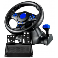 Руль игровой с педалями и коробкой передач для ноутбука пк ps2 ps3 pc usb vibration steering wheel гонки
