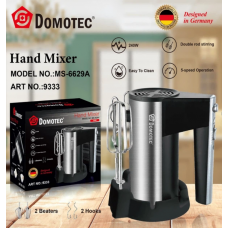 Ручной миксер Domotec MS-6629A 2400 Вт 5 скоростей двойные венчики + турбо режим