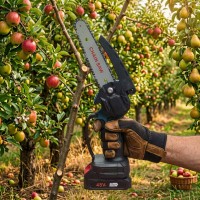 Бесщеточная Аккумуляторная цепная мини-пила 6 inch Electric SAW в кейсе / 2 аккумулятора + очки