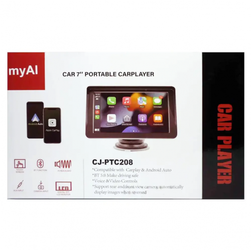 Монітор для автомобіля 7" з Carplay CJ-PTC 208 / Монітор для камери заднього виду / Автомобільний монітор
