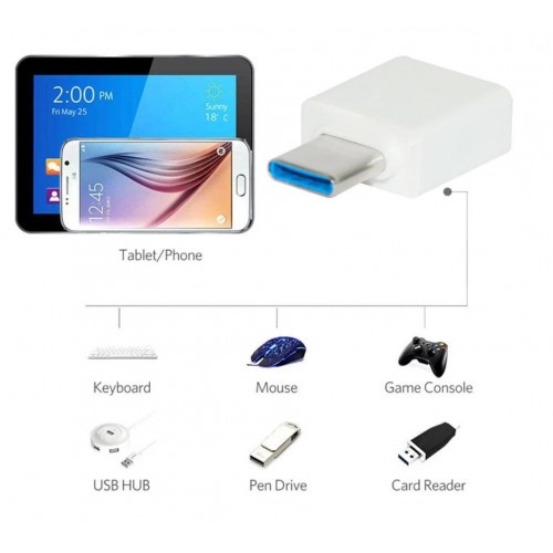 OTG переходник USB Type-C USB адаптер / OTG адаптер Белый
