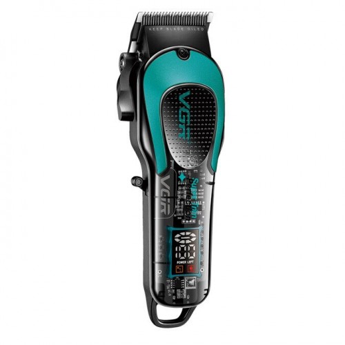 Аккумуляторная машинка для стрижки VGR V-692 4 насадки, LED дисплей, 7500RPM Зелёная
