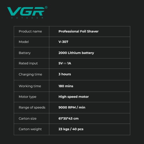 Электробритва шейвер для бороды, с USB, VGR V-307 / Аккумуляторная бритва / Триммер для лица Красный