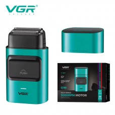Электробритва шейвер для бороды, с USB, VGR V-307 / Аккумуляторная бритва / Триммер для лица Зелёный